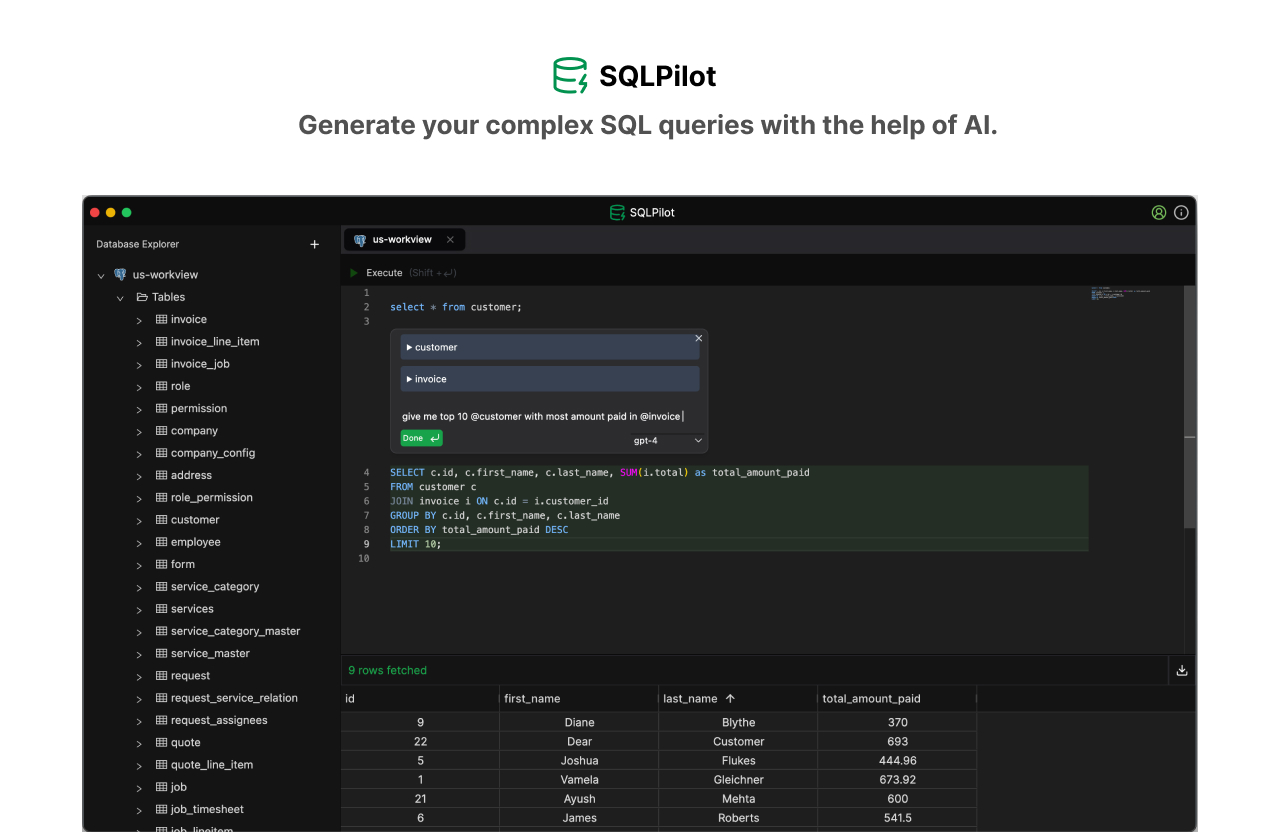 SQLPilot Screenshot 1